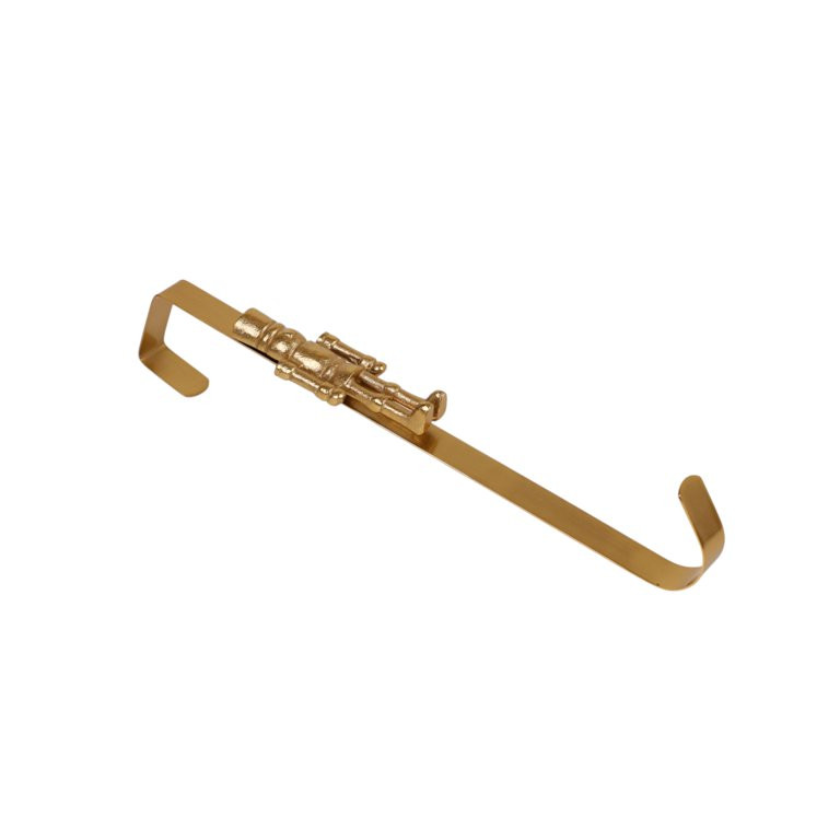 Gold Nutcracker Metal Over-the-Door Christmas Wreath Hanger, 14", by Holiday Time | Walmart (US)