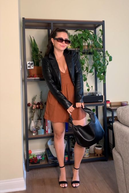 day 16 of transitional outfit inspo 🫶🏼

heels: linked |
romper: sold out from Abercrombie, linked similar styles |
jacket: linked |
purse: linked similar |
jewelry: linked |
sunnies: linked similar

#LTKfindsunder100 #LTKstyletip #LTKSeasonal