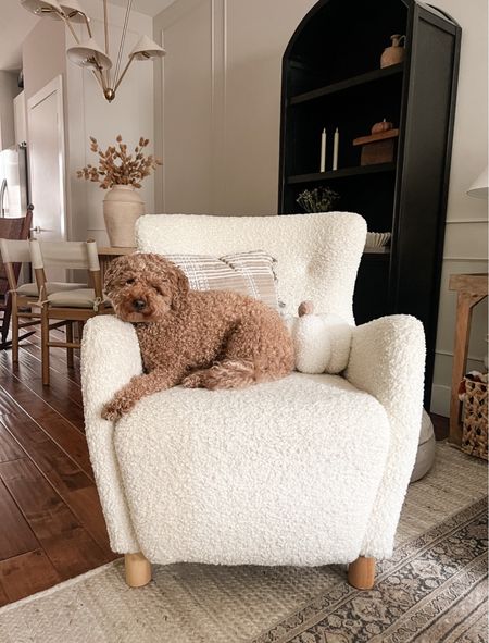 I’m loving the cozy fall vibes this Sherpa / boucle chair bring to our living room decor 

#LTKSeasonal #LTKhome