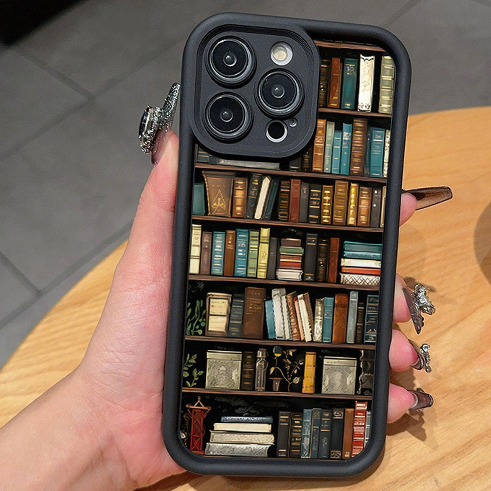 Bookshelf Pattern Soft Shockproof for iPhone Case, Bookshelf Phone Case for iPhone 13/14/15/16 Pr... | Amazon (US)