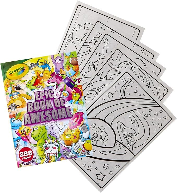 Crayola Epic Book of Awesome, All-in-One Coloring Book Set, 288 Pages, Kids Indoor Activities, Gi... | Amazon (US)