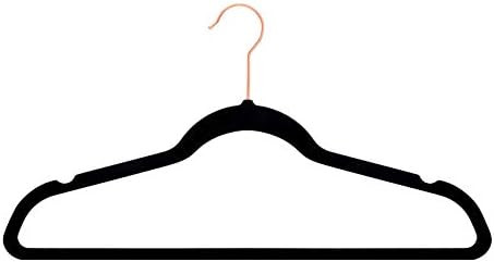 AmazonBasics Slim, Velvet, Non-Slip Clothes Suit Hangers, Black/Gold - Pack of 100 | Amazon (US)