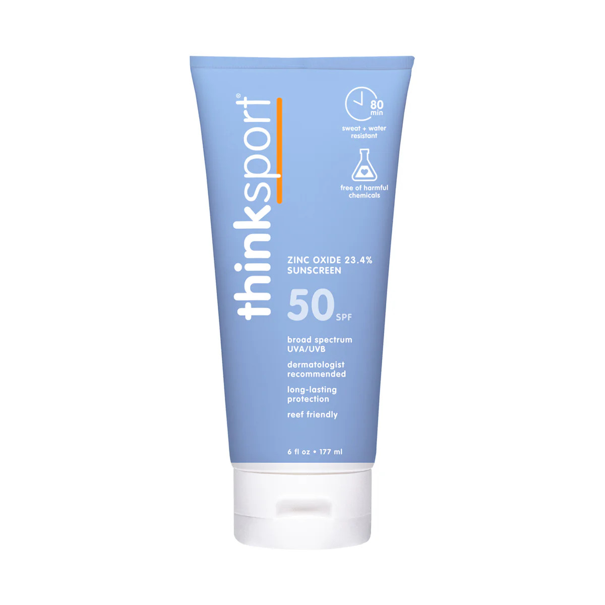 Thinksport Safe Sunscreen SPF 50+ (6oz) - Family Size | GOTHINK