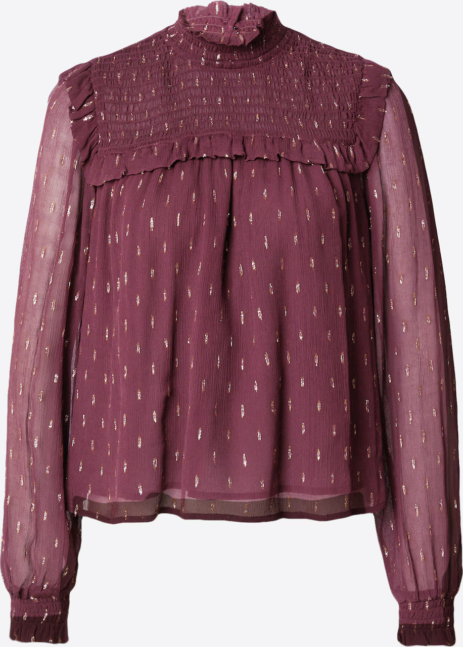 SCOTCH & SODA Blouse 'LUREX SMOCK' in Donkerlila | ABOUT YOU | ABOUT YOU NL