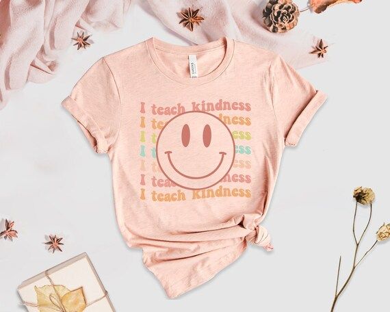 Inspirational Teacher Shirt I Teach Kindness Retro Teacher - Etsy | Etsy (US)