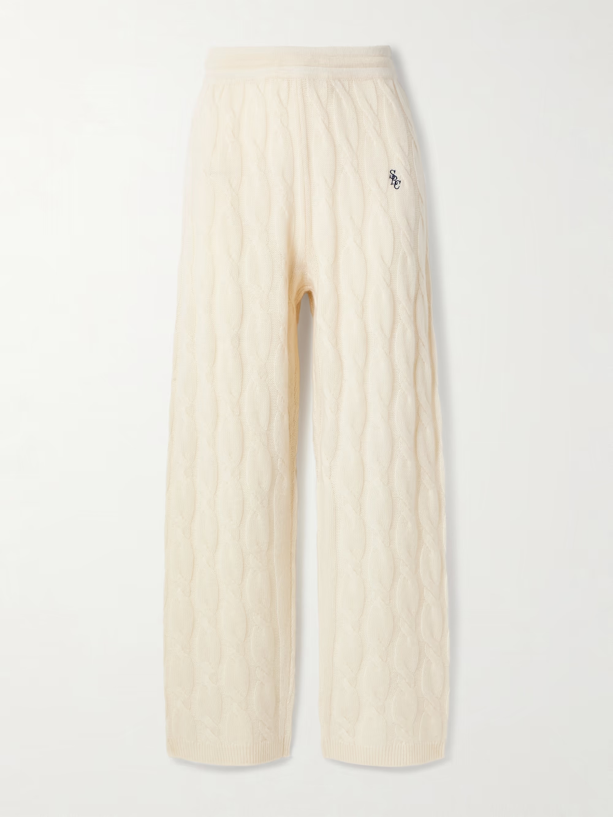 Blair embroidered cable-knit cashmere and wool-blend track pants | NET-A-PORTER (US)