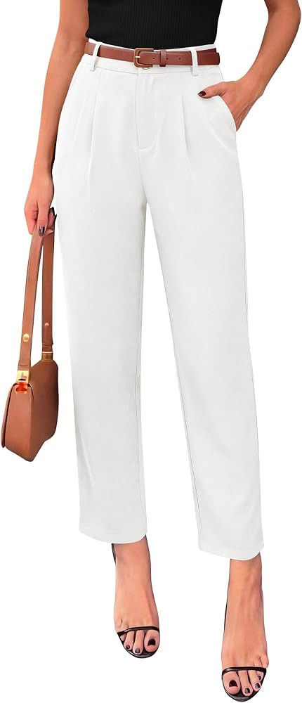 PRETTYGARDEN Womens Dress Pants Summer 2026 Work Clothes Tapered High Waisted Trousers Slacks Poc... | Amazon (US)