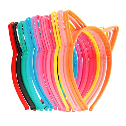 COCIDE 24Pcs Cat Ears Headbands Plastic Taylor Party Decorations Kitty Headbands for Girls Gabby Party Favors Birthday Supplies for Women Halloween Hair Accessories Hair Hoops Costume | Amazon (US)