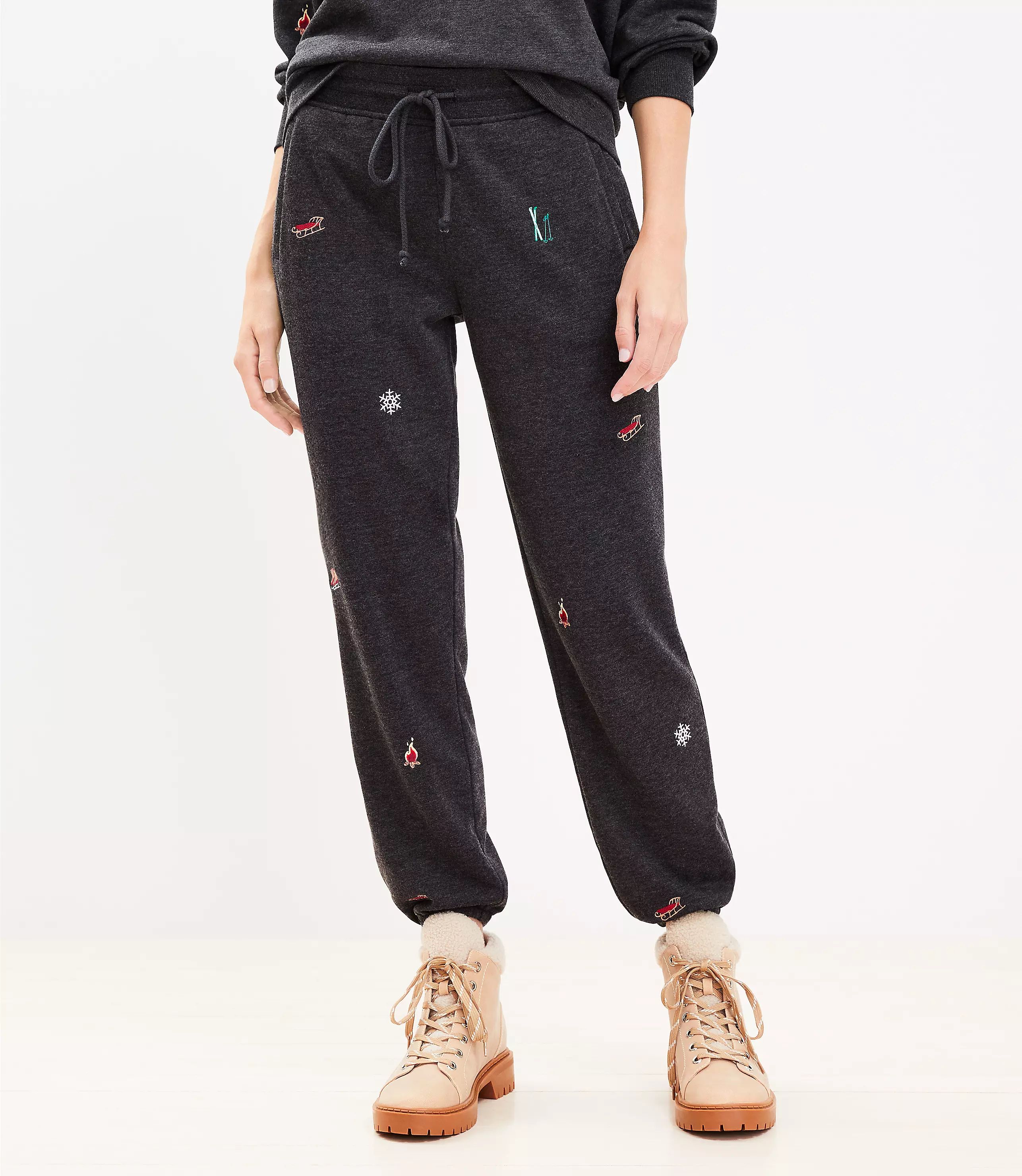 Lou & Grey Ski Lodge Cozy Cotton Terry Joggers | LOFT