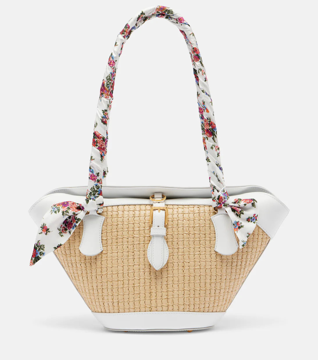 Capri Medium leather-trimmed raffia tote bag | Mytheresa (US/CA)