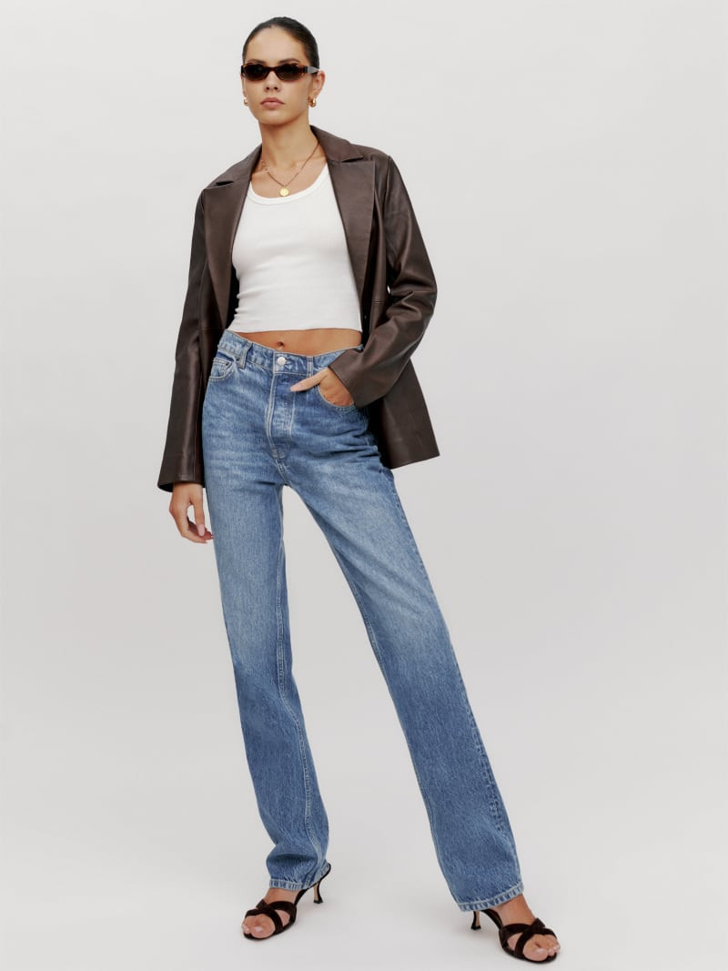 Cynthia High Rise Straight Long Jeans | Reformation (Global)