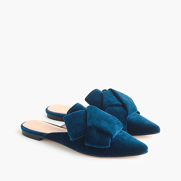 Pointed-toe slides in velvet | J. Crew US