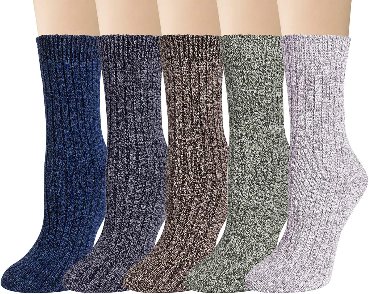 Loritta Wool Socks for Women, Winter Warm Stocking Stuffers Gifts for Women Cabin Crew Hiking Boo... | Amazon (US)