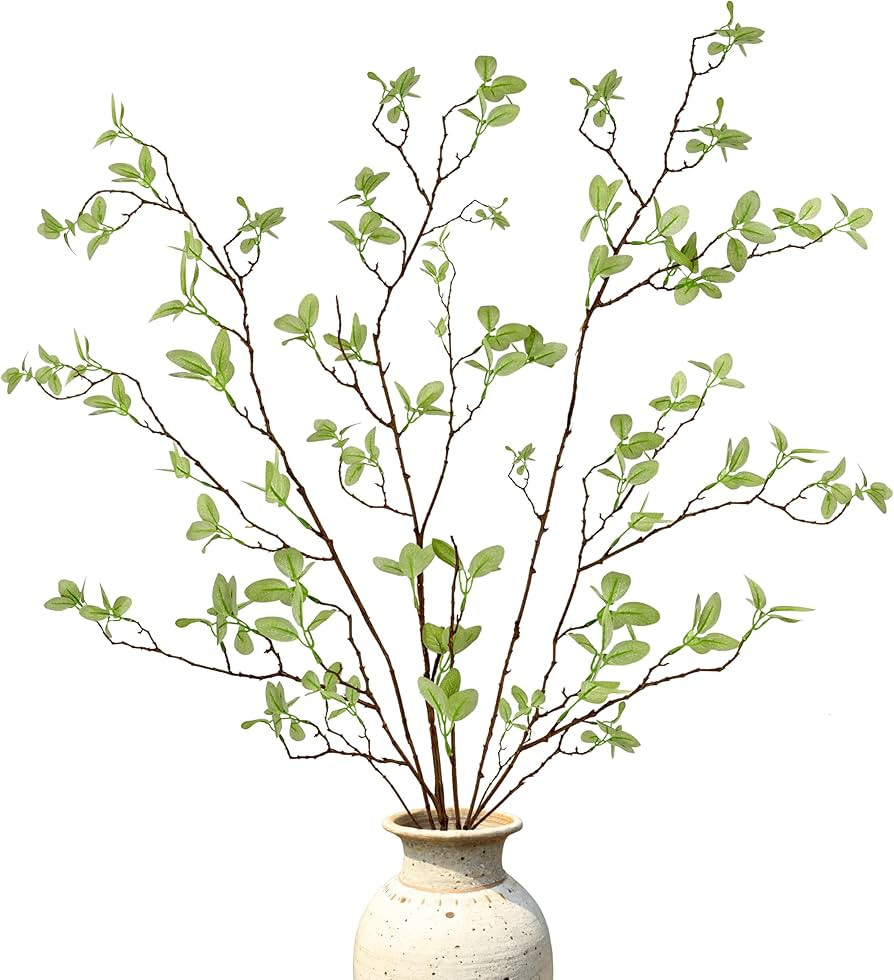 THAWAY 3 Pcs Artificial Eucalyptus Stems - 43 Inch Long Faux Eucalyptus Branches for Tall Vase Fi... | Amazon (US)