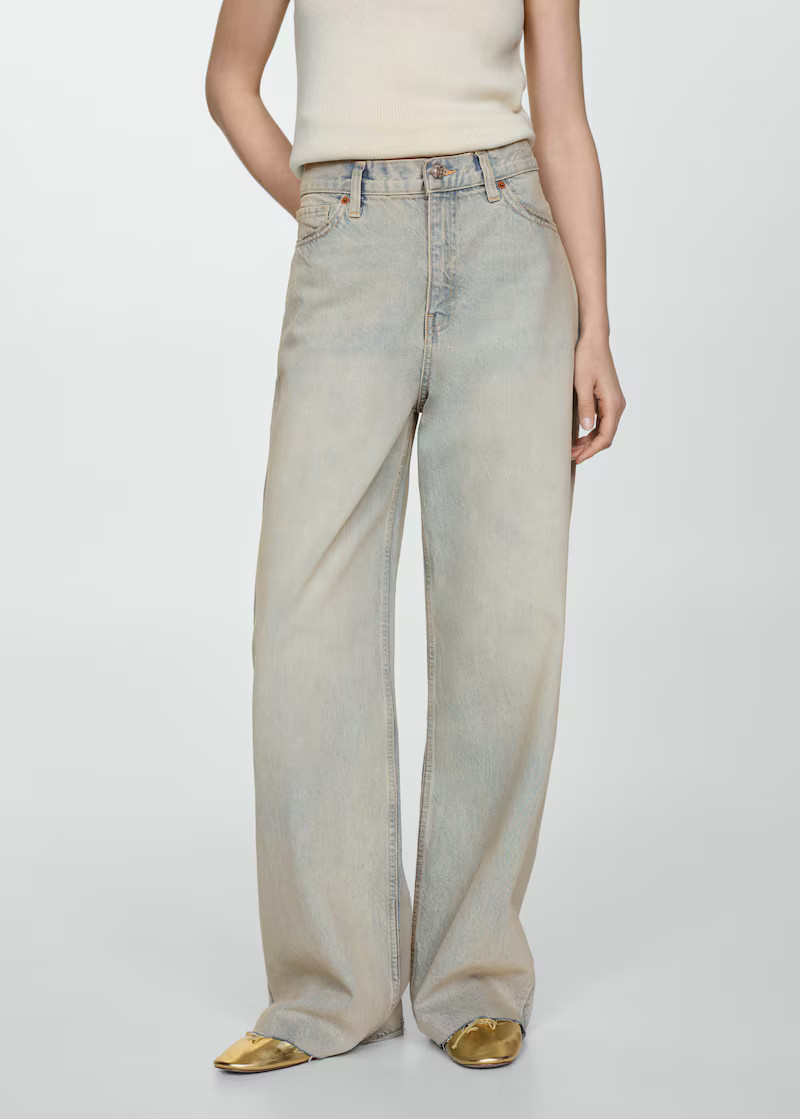High-waist wideleg jeans -  Women | Mango USA | MANGO (US)