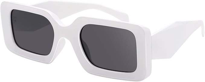 Rectangle Sunglasses for Women Men- Trendy Shades Retro Square glasses Fashion 90s Eyewear | Amazon (US)
