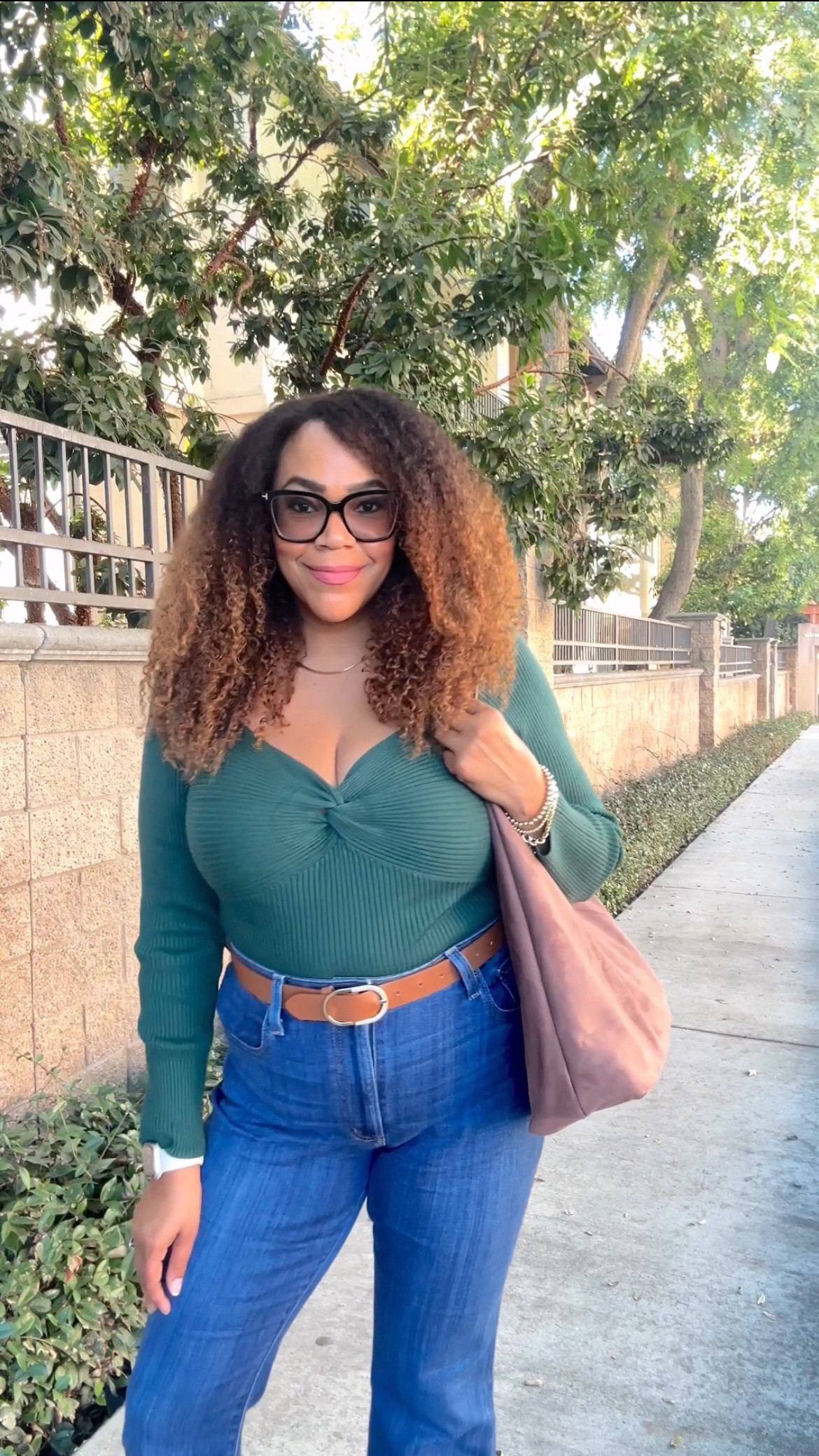 Outfit Formula: Cute Sweater + Jeans. Add a bag with texture and done ☑️. Ladies - Having a bunch of outfit formulas or uniforms makes it so easy to get dressed 💁🏾‍♀️! It is efficient and takes the guess work out of getting dressed! 

Sizing tips 
Sweater - large
Levi’s Flare Jeans - 32

#LTKStyleTip #LTKOver40 #LTKMidsize