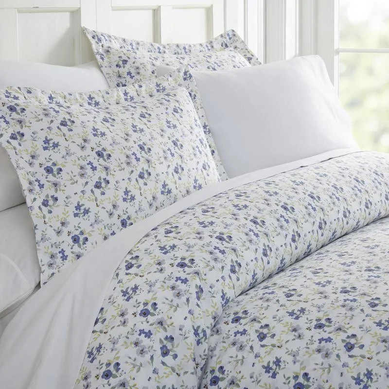 Olive and Twill Luxuriously Soft Blossoms Patterned 3 Piece Duvet Cover Set | Walmart (US)