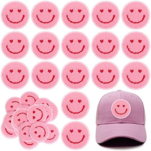 24 Pieces Smile Face Patch Cute Sew on Iron on Patch Decorative Dress Towel Cloth Happy Face Patc... | Amazon (US)