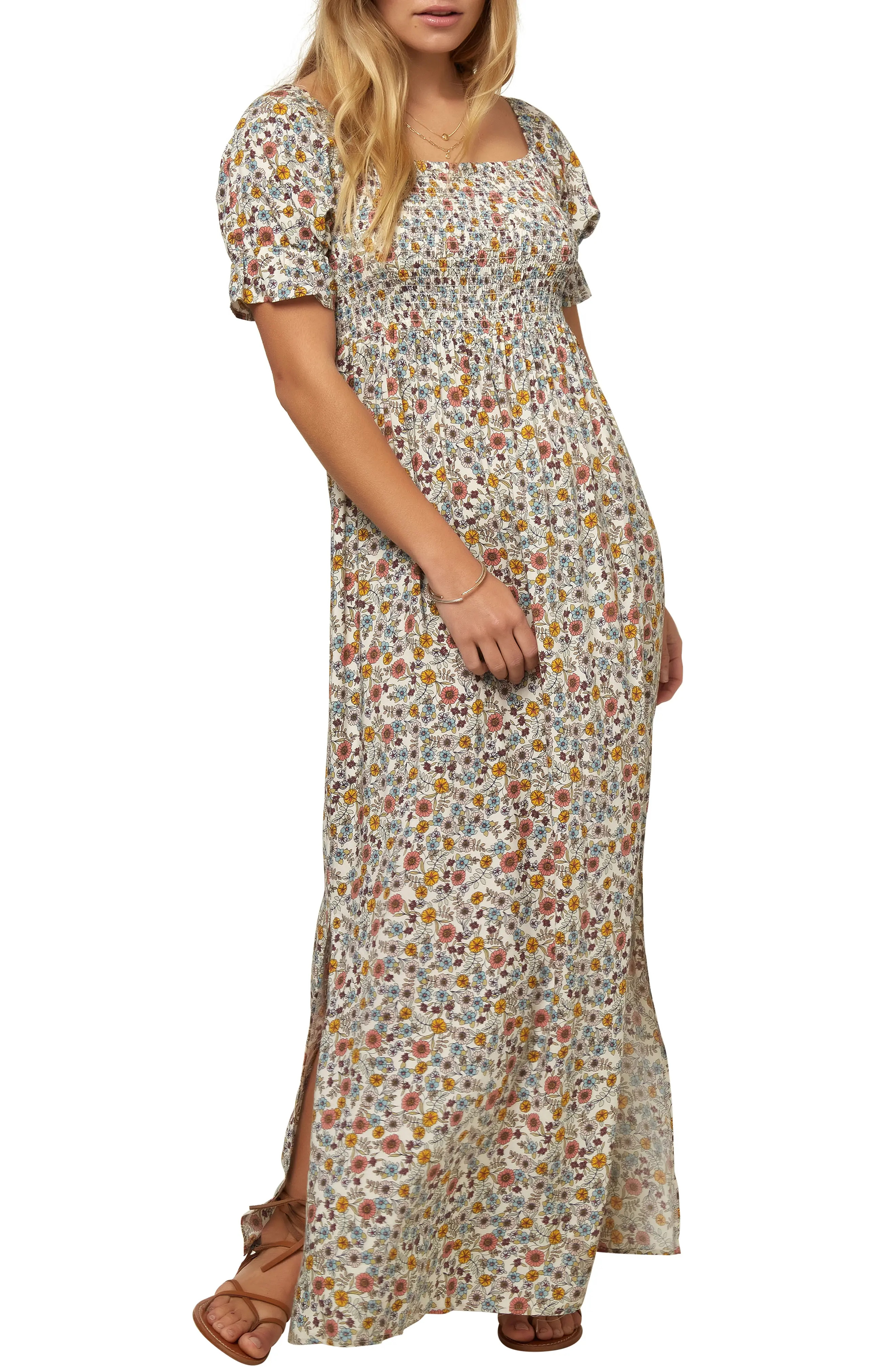 O'Neill Palma Floral Maxi Dress, Size Small in Multi Colored at Nordstrom | Nordstrom