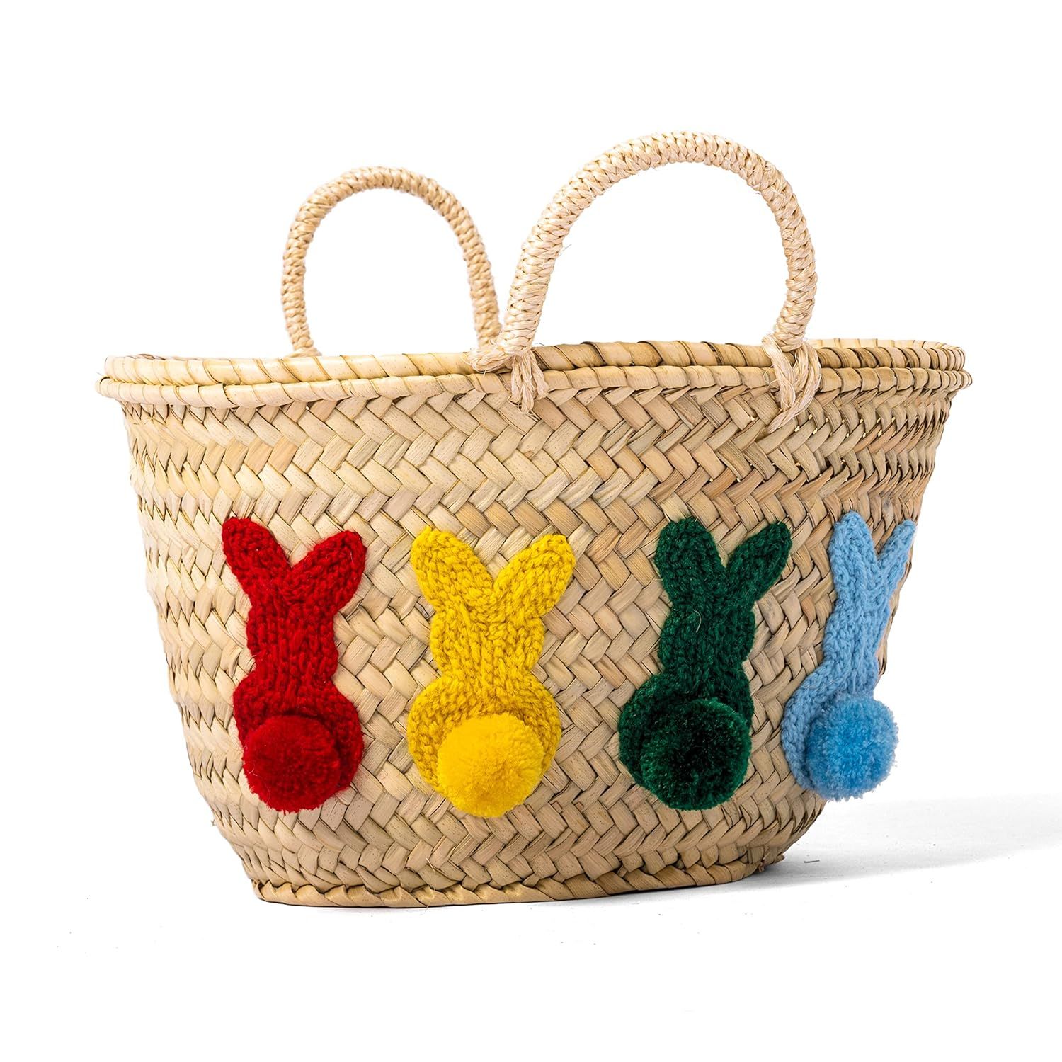 Personalized Easter Basket - Handmade Bunny Baskets with Custom Name, Cute Rabbit and Colorful Po... | Amazon (US)