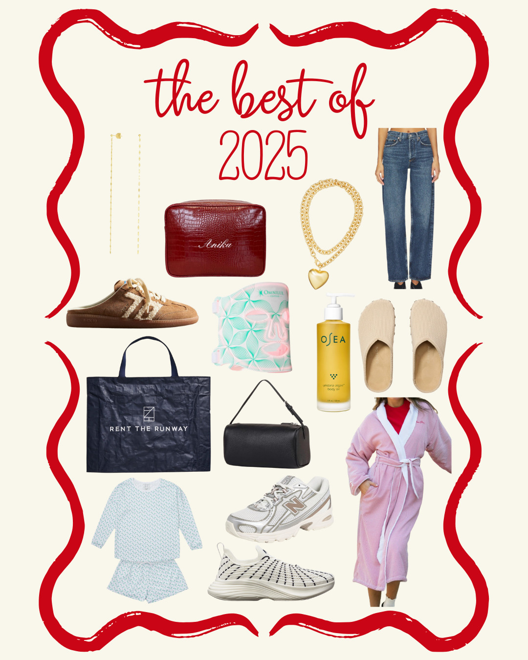 The best of 2025! These are all products I have discovered this year or continued to use from 2024. 

One of the best things I did in 2025 was getting a Rent the Runway subscription-- you can use the code RTRXAMOSES50 for 50% off your first month. That means for under $85 you can get 10 items! 

 #LTKHoliday #LTKselfcare #LTKActive