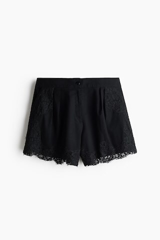 H & M - Lace-detail shorts - Black | H&M (UK, MY, IN, SG, PH, TW, HK)