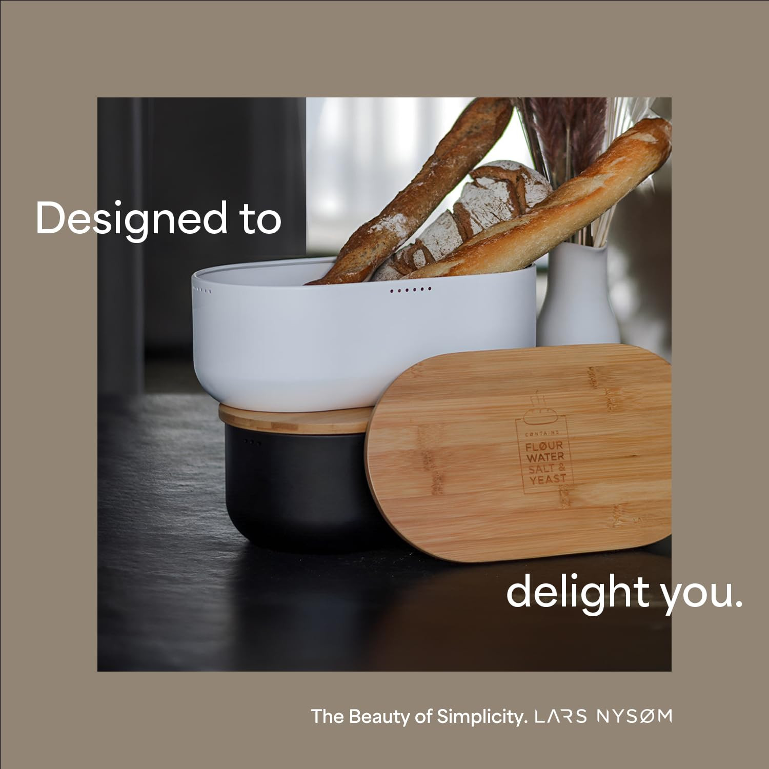 LARS NYSØM Bread Box I Metal Box with linen bag for long lasting freshness I Bread Bin with bamb... | Amazon (US)