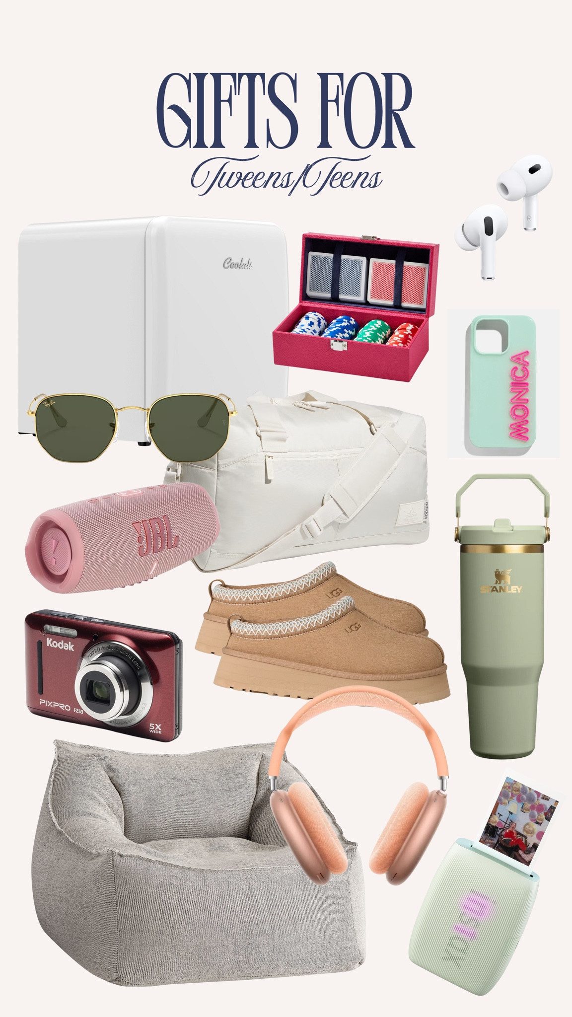 holiday gifts, Christmas gifts, trendy gifts, wishlist, holiday favorites, gifts for tweens, gifts for teens, slippers, sunglasses, phone case, camera, speaker, AirPods, Stanley, water tumbler 

#LTKSeasonal #LTKHoliday #LTKGiftGuide