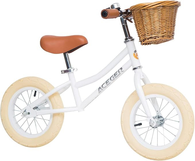 ACEGER Balance Bike for Kids with Basket, Ages 2 to 5 Years（White） | Amazon (US)
