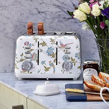 VQ Laura Ashley Elveden White Stainless Steel 4 Slice Toaster | Multi-Functional Bagels & Bread T... | Amazon (US)