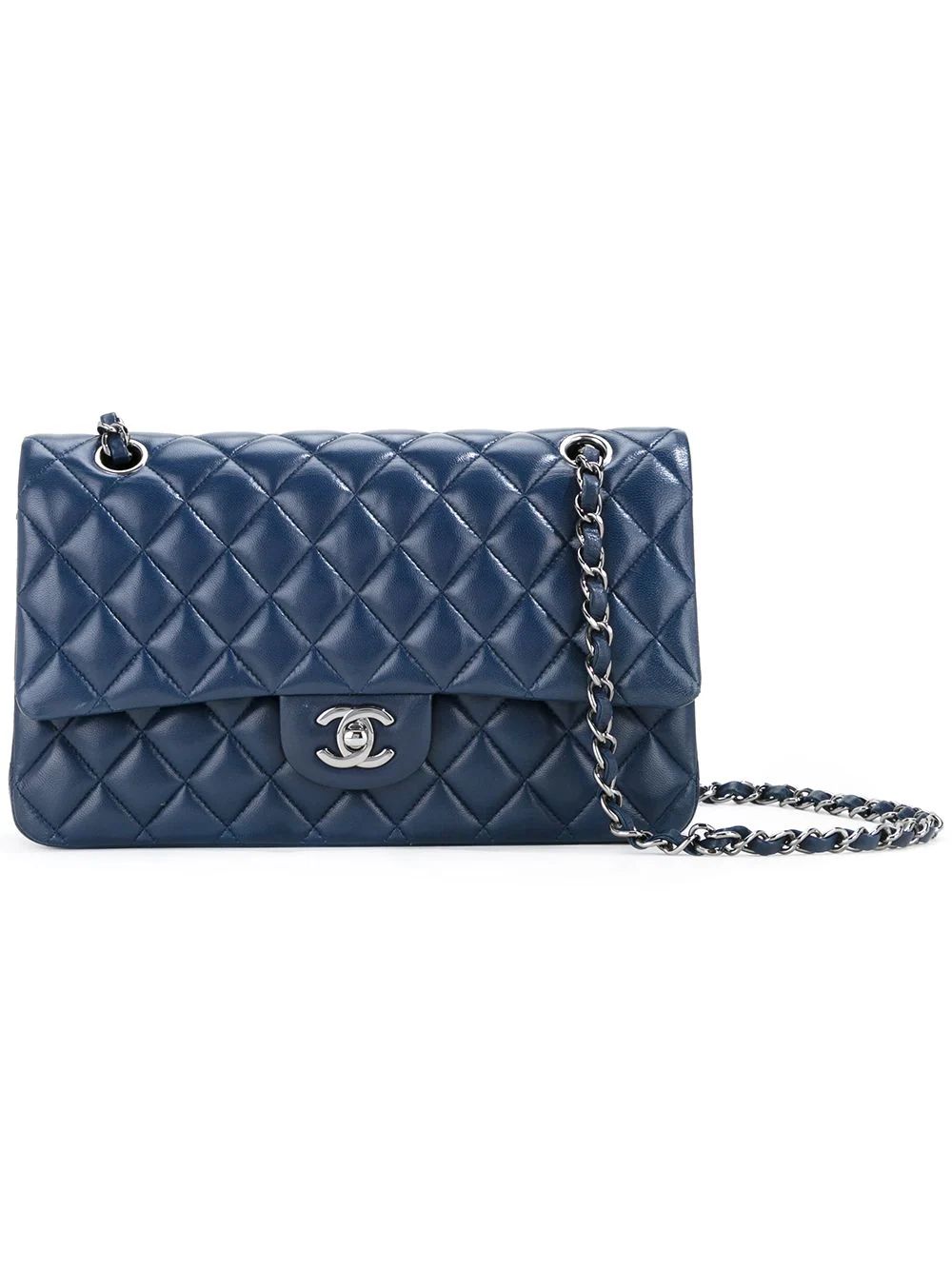 Chanel Vintage quilted double flap bag - Blue | FarFetch US