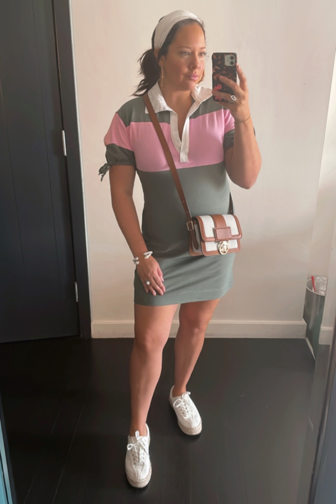 Walmart finds | polo dress | preppy style | H&M | headband | crossbody bag | Parisian | Longchamp | equestrian | green and pink | weekend style 

#LTKsalealert #LTKstyletip #LTKSeasonal