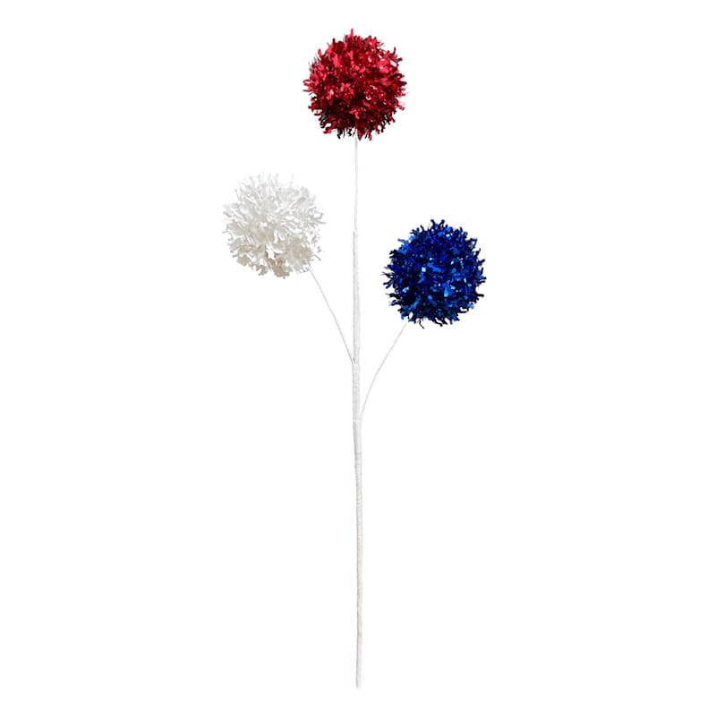 Red White & Blue Tinsel Pick, 28" | At Home