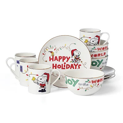 Dessert Set, 12 Piece, White/Red/multicolor, 0.75H x 8, Porcelain | Kirkland's Home | Kirklands