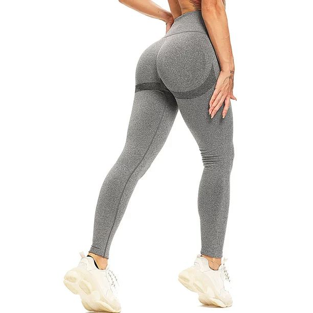 SEASUM - SEASUM Women's High Waist Workout Seamless Smile Yoga Leggings Scrunch Butt Tummy Contro... | Walmart (US)