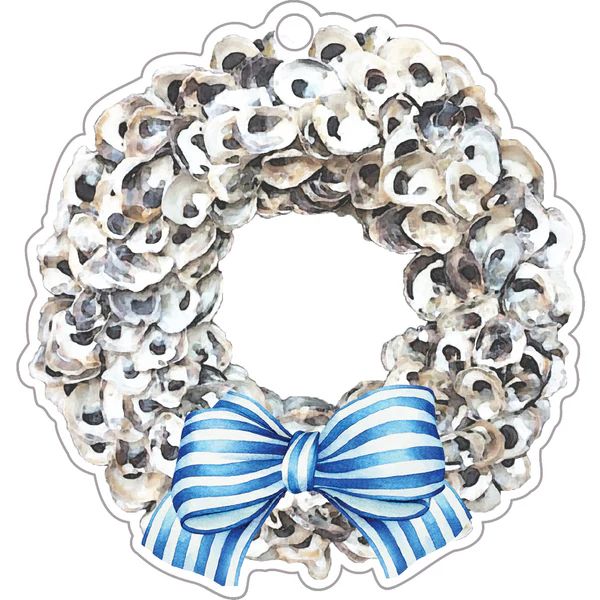 Stock Shoppe: Oyster Wreath Die-Cut Gift Tags | WH Hostess Social Stationery