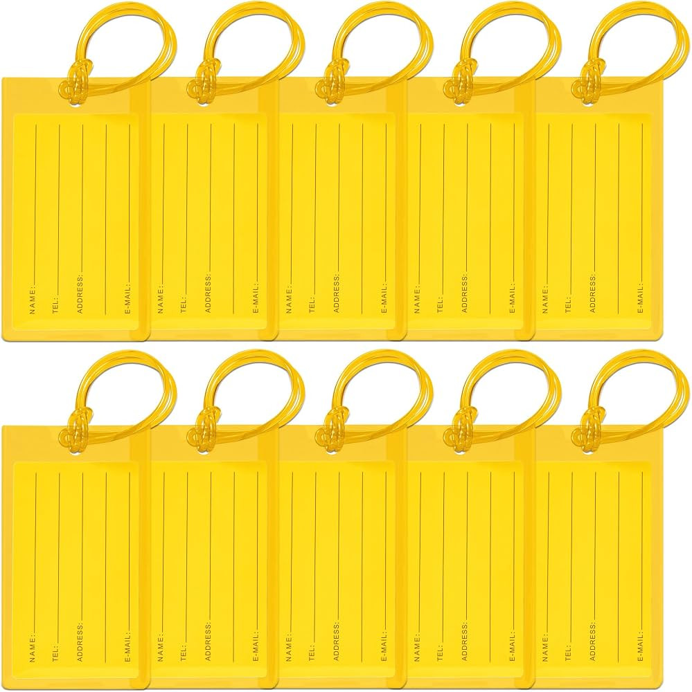 10 Pack Luggage Tags Suitcases PVC Travel Bag & Baggage ID Label Tags Travel Essentials by Sodsay | Amazon (US)