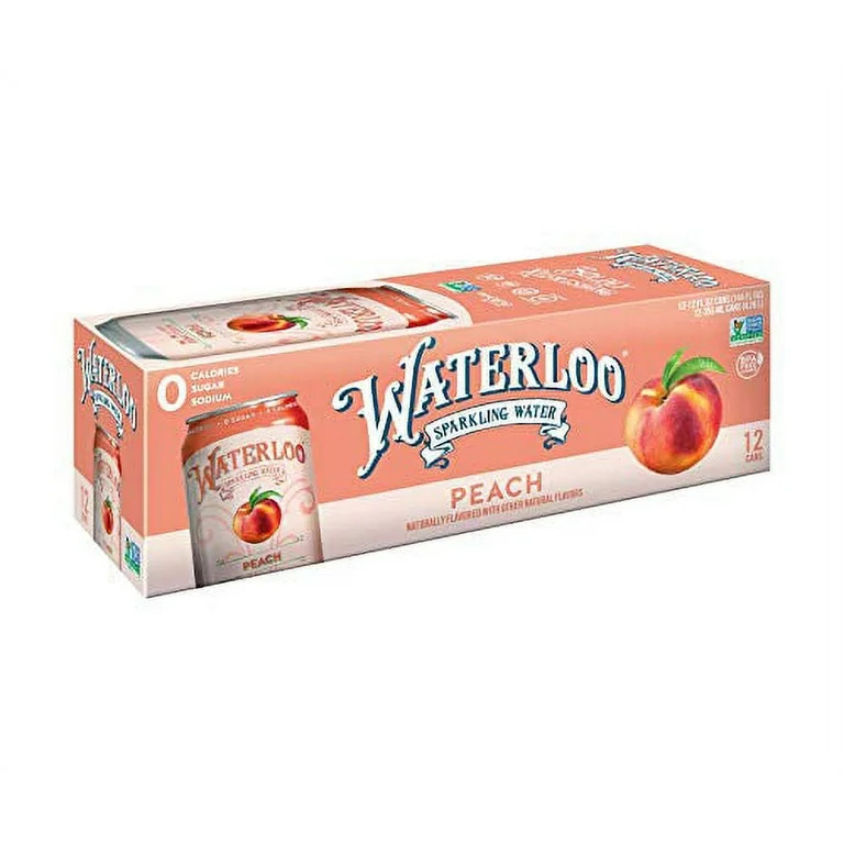Waterloo Sparkling Water, Peach Naturally Flavored, 12 Fl Oz Cans, Pack of 12 | Zero Calories | Z... | Walmart (US)