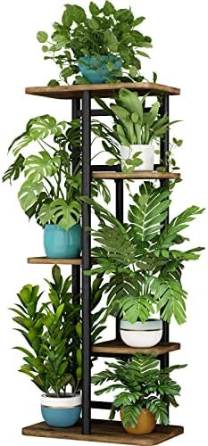 LINZINAR Plant Stand 5 Tier 6 Plant Multiple Flower Rack Holder Shelves Rack Storage Organizer Di... | Amazon (US)