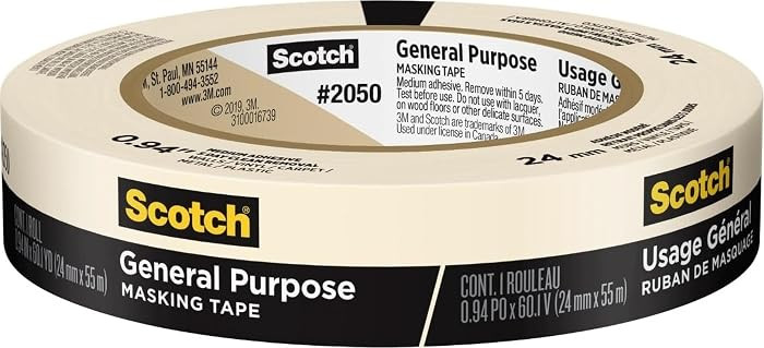 Scotch General Purpose Masking Tape, 1 Inch Wide, 1 Roll, 2050 | Amazon (US)