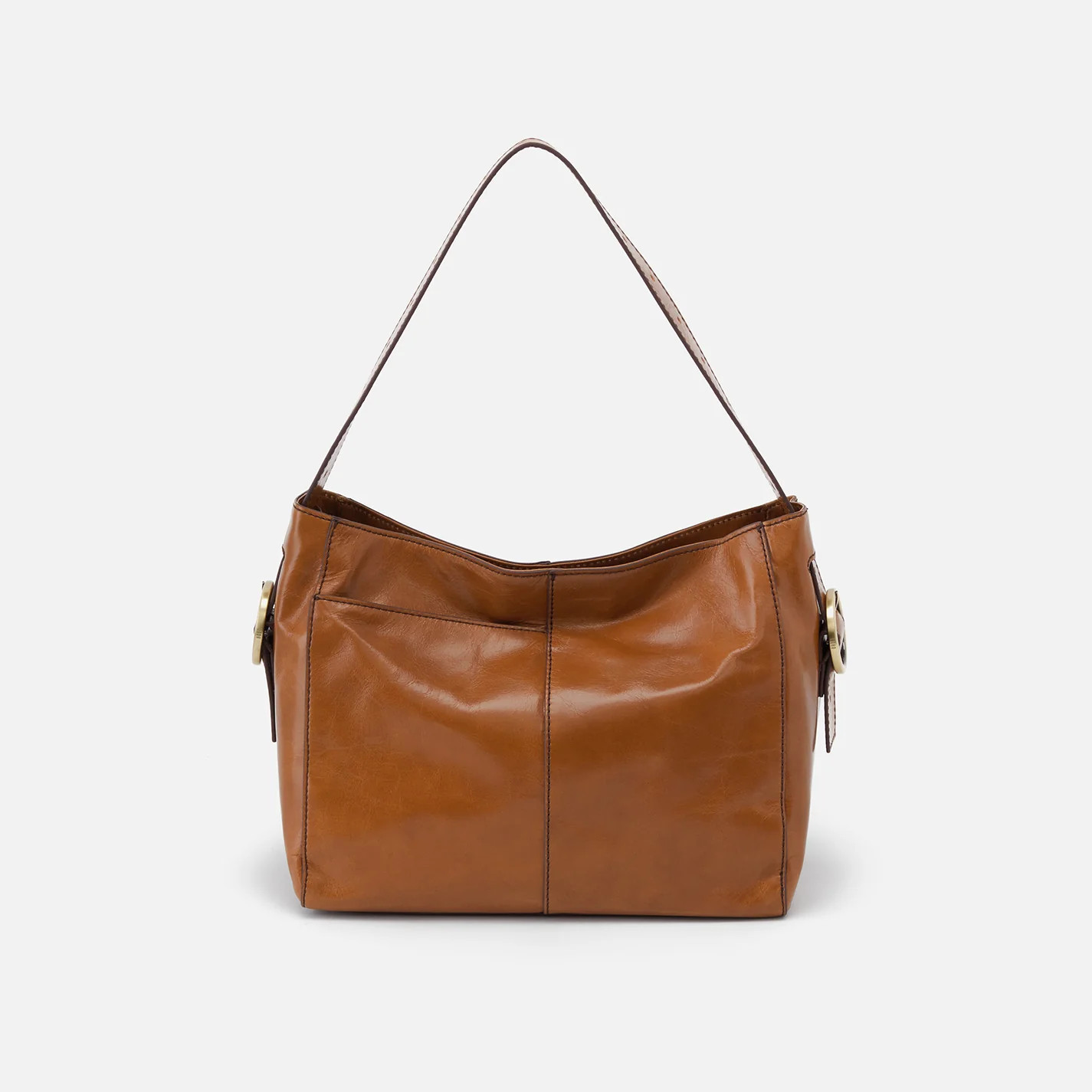 Render Shoulder Bag In Polished Leather - Truffle | HOBO Bags