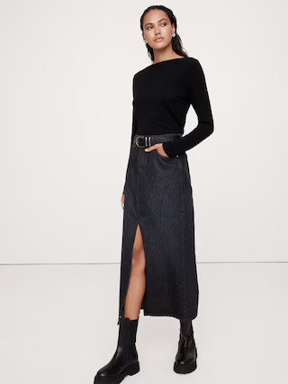 Luxe Wool-Blend Boat-Neck Top | Banana Republic (US)