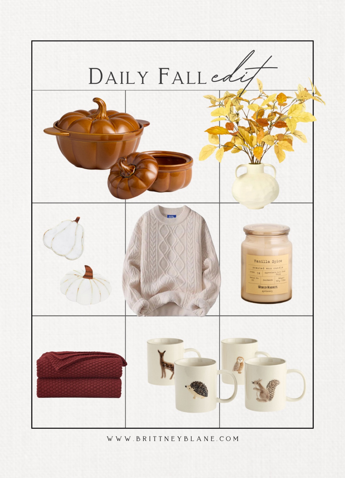 Daily fall finds: fall dinnerware // fall florals // cozy throw blanket // cute fall mugs // Gilmore girls inspired sweater // fall coasters // fall home favorites 

#LTKFallSale #LTKSeasonal #LTKHome