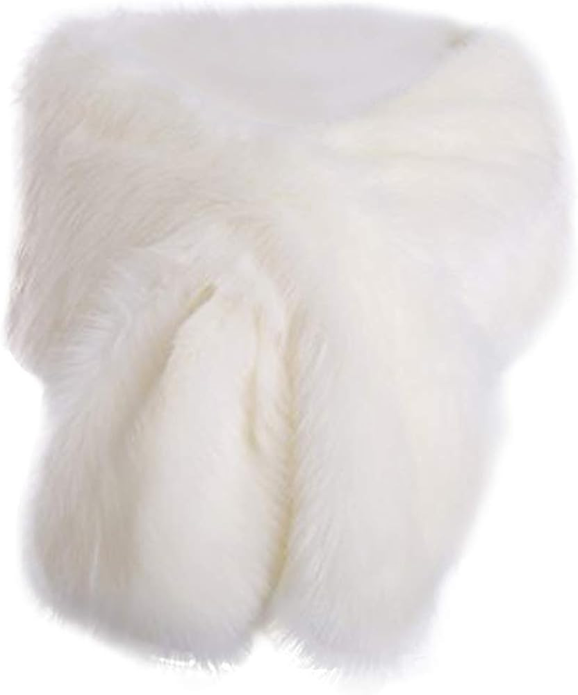 KAMA BRIDAL Women Long Faux Fur Shawl Bridal Stole Cover Up Winter Soft Bolero Scarf | Amazon (US)