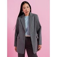 V By Very Faux Wool Blazer - Grey | Very (UK)