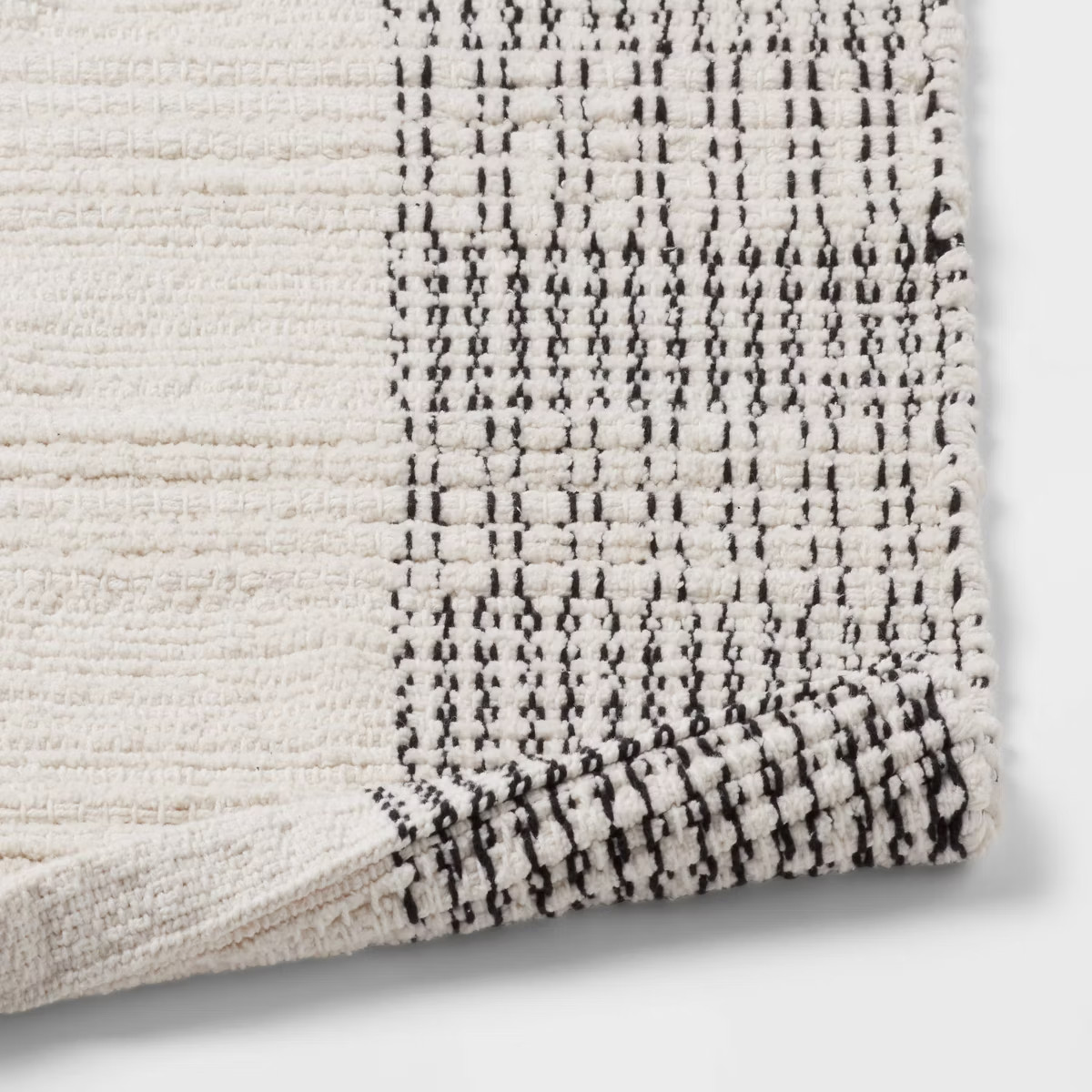 24"x36" Oversized Modern Chenille Bath Rug Black/White - Threshold™ | Target