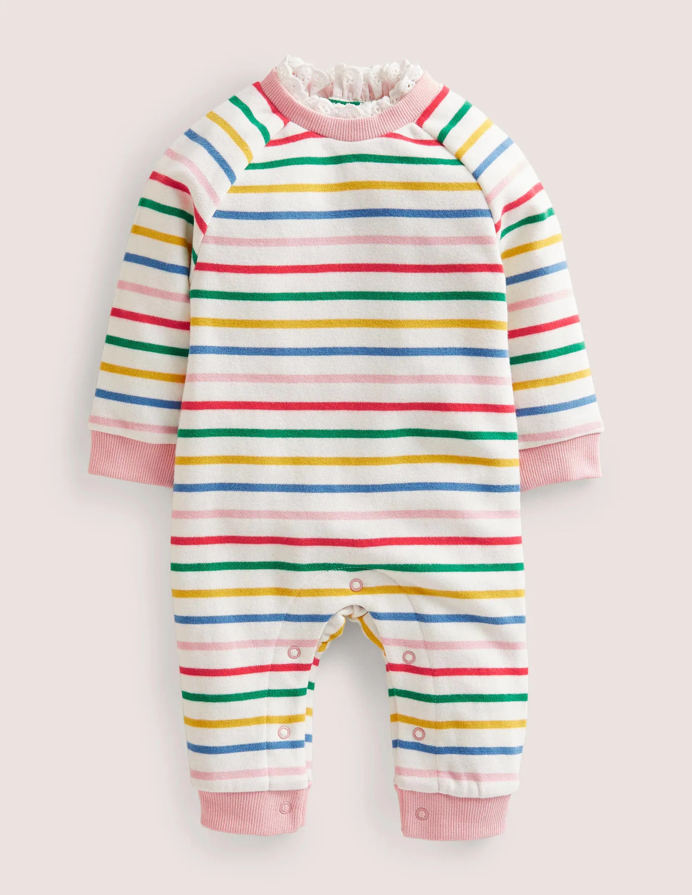 Jersey Ruffle Romper - Multi Stripe | Boden (US)