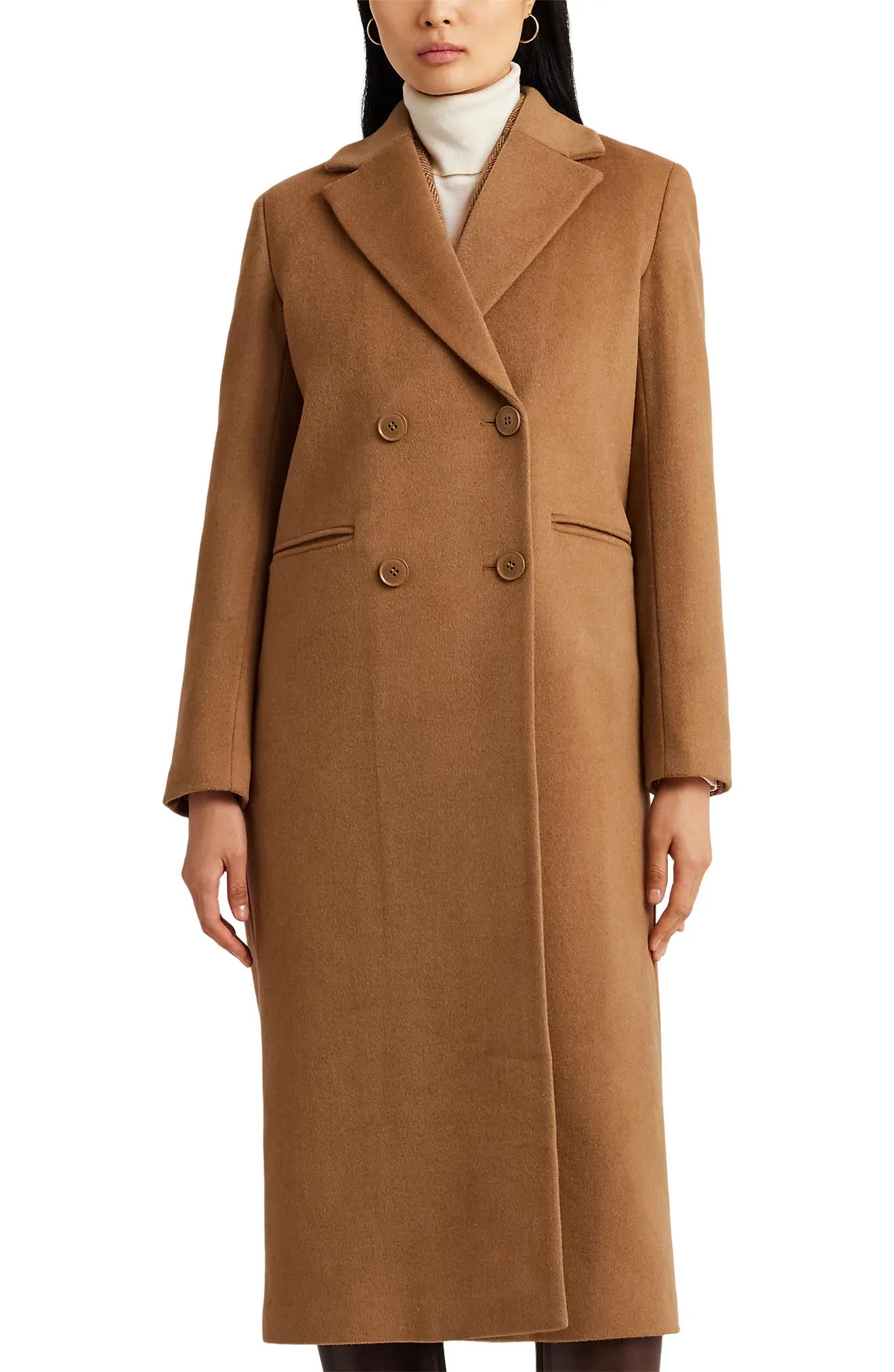 Lauren Ralph Lauren Wool Blend Double Breasted Coat (Women) | Nordstrom | Nordstrom