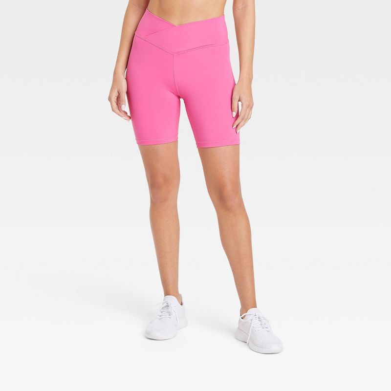 Women's High-Rise Cross Front Bike Shorts 7" - JoyLab™ | Target